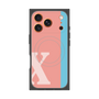 プレミアムスクエアケース with MagSafe［ オリジナル - initial color line - X pink ］