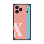 プレミアムスクエアケース with MagSafe［ オリジナル - initial color line - X pink ］
