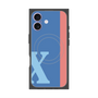 プレミアムスクエアケース with MagSafe［ オリジナル - initial color line - X blue ］