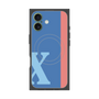 プレミアムスクエアケース with MagSafe［ オリジナル - initial color line - X blue ］