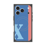 プレミアムスクエアケース with MagSafe［ オリジナル - initial color line - X blue ］