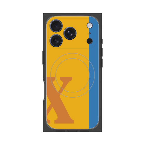 プレミアムスクエアケース with MagSafe［ オリジナル - initial color line - X orange ］