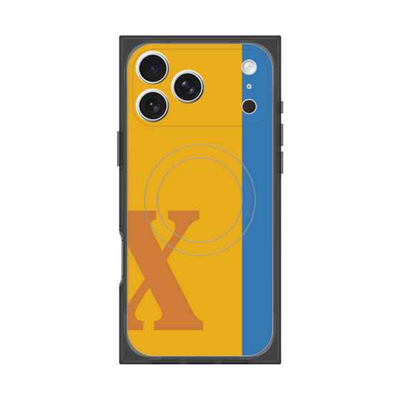プレミアムスクエアケース with MagSafe［ オリジナル - initial color line - X orange ］