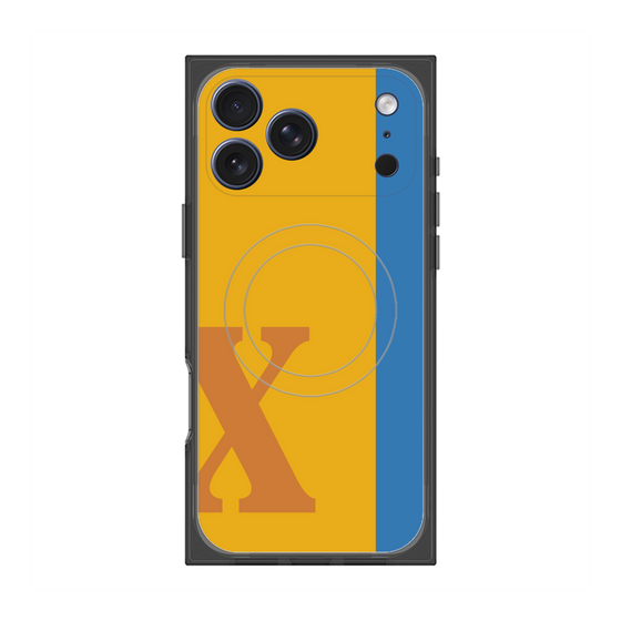 プレミアムスクエアケース with MagSafe［ オリジナル - initial color line - X orange ］