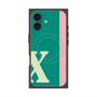 プレミアムスクエアケース with MagSafe［ オリジナル - initial color line - X green ］