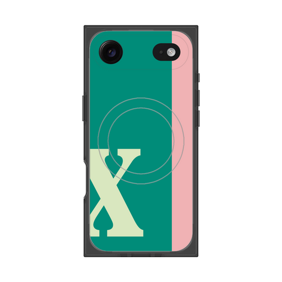 プレミアムスクエアケース with MagSafe［ オリジナル - initial color line - X green ］