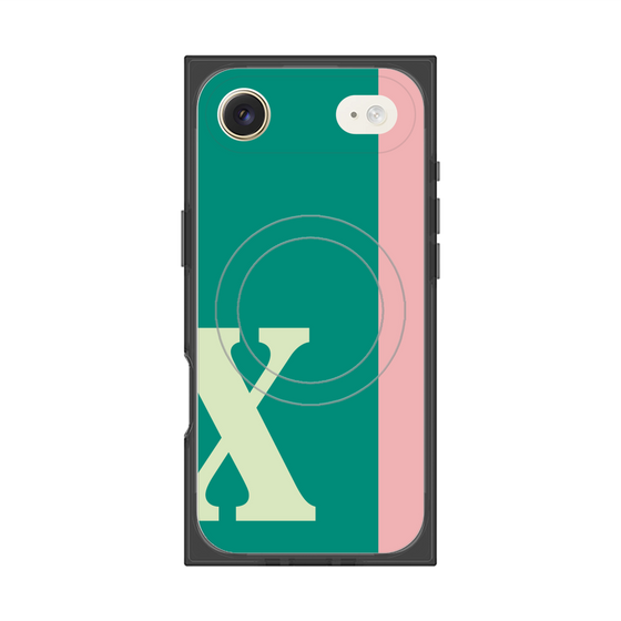 プレミアムスクエアケース with MagSafe［ オリジナル - initial color line - X green ］