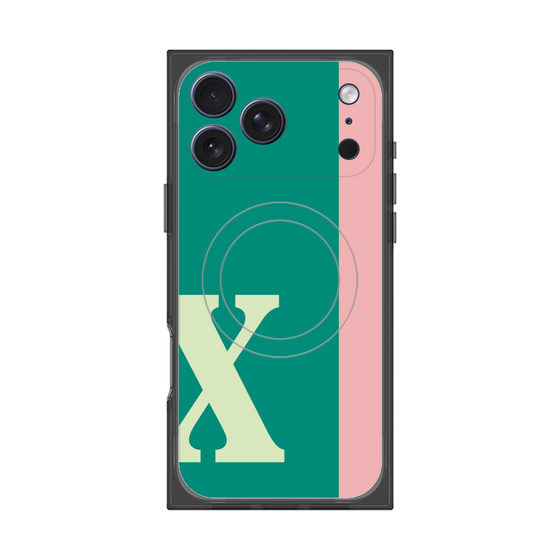 プレミアムスクエアケース with MagSafe［ オリジナル - initial color line - X green ］