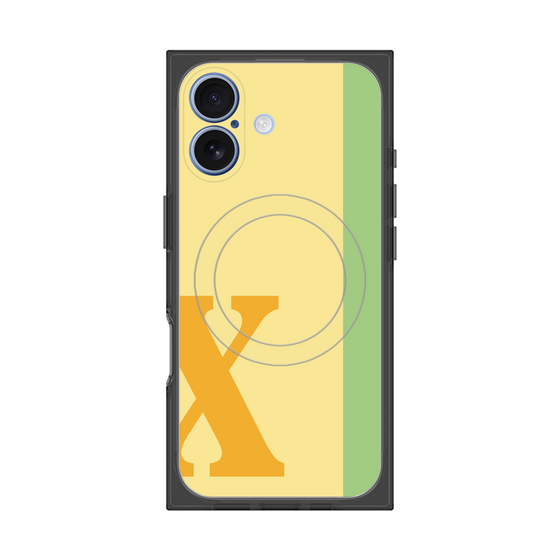 プレミアムスクエアケース with MagSafe［ オリジナル - initial color line - X yellow ］