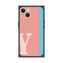 プレミアムスクエアケース with MagSafe［ オリジナル - initial color line - Y pink ］