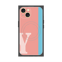 プレミアムスクエアケース with MagSafe［ オリジナル - initial color line - Y pink ］