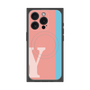 プレミアムスクエアケース with MagSafe［ オリジナル - initial color line - Y pink ］