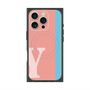 プレミアムスクエアケース with MagSafe［ オリジナル - initial color line - Y pink ］
