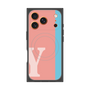 プレミアムスクエアケース with MagSafe［ オリジナル - initial color line - Y pink ］