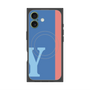 プレミアムスクエアケース with MagSafe［ オリジナル - initial color line - Y blue ］