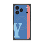 プレミアムスクエアケース with MagSafe［ オリジナル - initial color line - Y blue ］