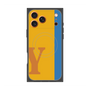 プレミアムスクエアケース with MagSafe［ オリジナル - initial color line - Y orange ］