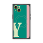 プレミアムスクエアケース with MagSafe［ オリジナル - initial color line - Y green ］