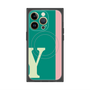 プレミアムスクエアケース with MagSafe［ オリジナル - initial color line - Y green ］