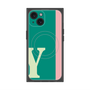 プレミアムスクエアケース with MagSafe［ オリジナル - initial color line - Y green ］