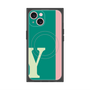 プレミアムスクエアケース with MagSafe［ オリジナル - initial color line - Y green ］