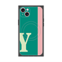 プレミアムスクエアケース with MagSafe［ オリジナル - initial color line - Y green ］