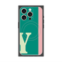 プレミアムスクエアケース with MagSafe［ オリジナル - initial color line - Y green ］