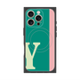 プレミアムスクエアケース with MagSafe［ オリジナル - initial color line - Y green ］