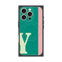 プレミアムスクエアケース with MagSafe［ オリジナル - initial color line - Y green ］