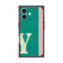 プレミアムスクエアケース with MagSafe［ オリジナル - initial color line - Y green ］