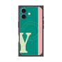プレミアムスクエアケース with MagSafe［ オリジナル - initial color line - Y green ］