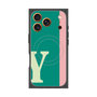 プレミアムスクエアケース with MagSafe［ オリジナル - initial color line - Y green ］