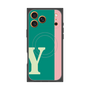 プレミアムスクエアケース with MagSafe［ オリジナル - initial color line - Y green ］