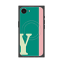 プレミアムスクエアケース with MagSafe［ オリジナル - initial color line - Y green ］