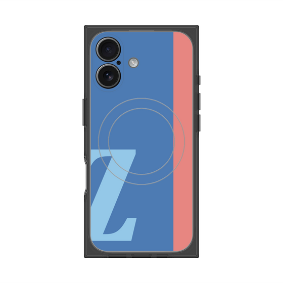 プレミアムスクエアケース with MagSafe［ オリジナル - initial color line - Z blue ］