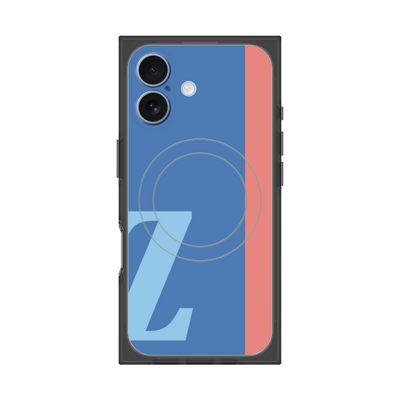 プレミアムスクエアケース with MagSafe［ オリジナル - initial color line - Z blue ］