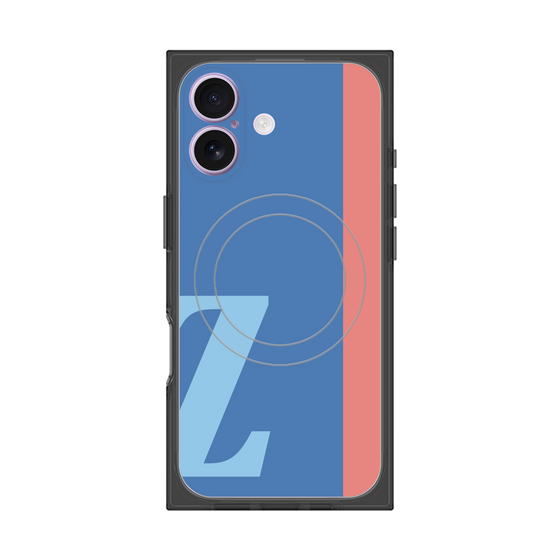 プレミアムスクエアケース with MagSafe［ オリジナル - initial color line - Z blue ］