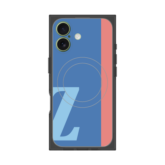 プレミアムスクエアケース with MagSafe［ オリジナル - initial color line - Z blue ］