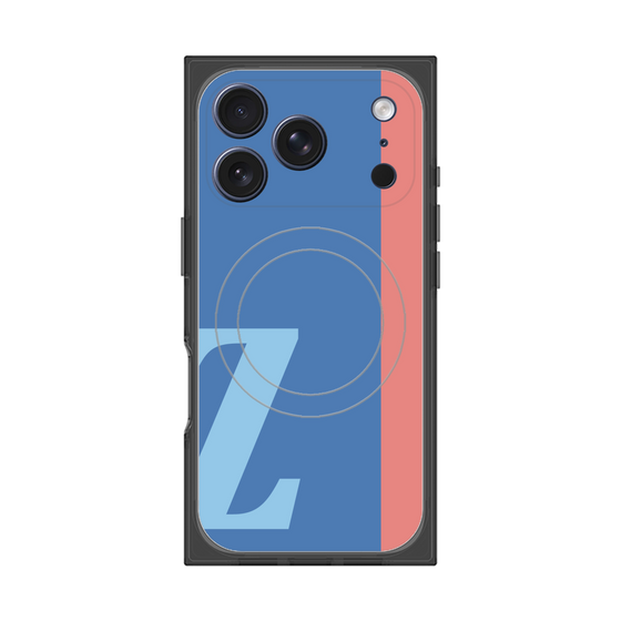 プレミアムスクエアケース with MagSafe［ オリジナル - initial color line - Z blue ］