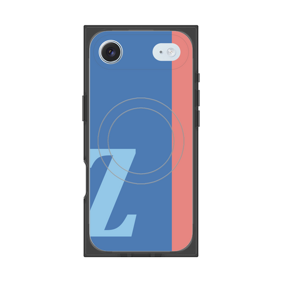 プレミアムスクエアケース with MagSafe［ オリジナル - initial color line - Z blue ］