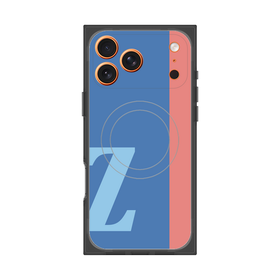 プレミアムスクエアケース with MagSafe［ オリジナル - initial color line - Z blue ］