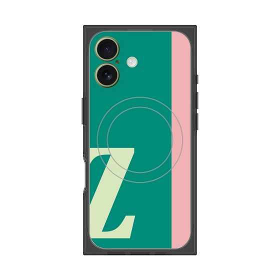 プレミアムスクエアケース with MagSafe［ オリジナル - initial color line - Z green ］