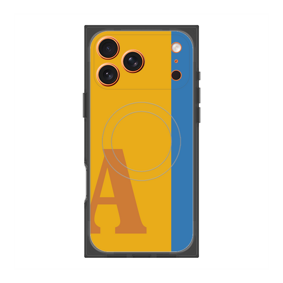 プレミアムスクエアケース with MagSafe［ オリジナル - initial color line - A orange ］
