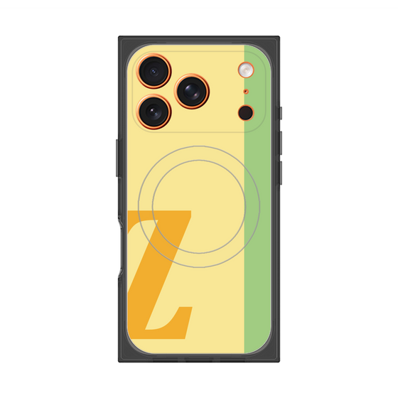 プレミアムスクエアケース with MagSafe［ オリジナル - initial color line - Z yellow ］