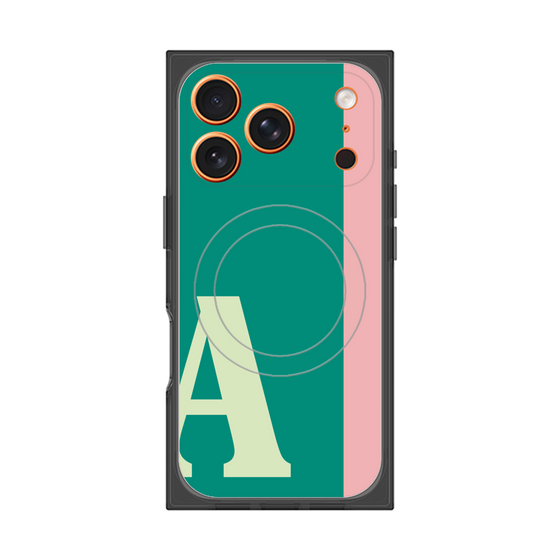 プレミアムスクエアケース with MagSafe［ オリジナル - initial color line - A green ］