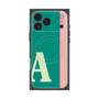 プレミアムスクエアケース with MagSafe［ オリジナル - initial color line - A green ］