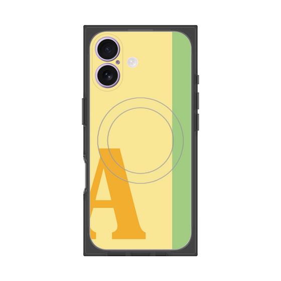 プレミアムスクエアケース with MagSafe［ オリジナル - initial color line - A yellow ］