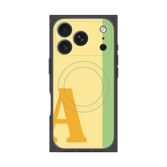 プレミアムスクエアケース with MagSafe［ オリジナル - initial color line - A yellow ］