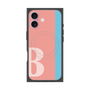 プレミアムスクエアケース with MagSafe［ オリジナル - initial color line - B pink ］