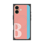 プレミアムスクエアケース with MagSafe［ オリジナル - initial color line - B pink ］